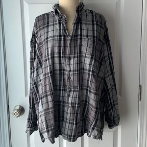 LF -Furst of a Kind distressed flannel shirt